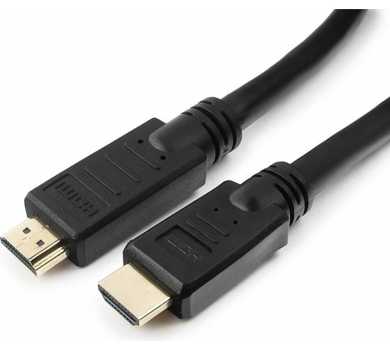 Кабель Cablexpert HDMI, 19M/19M, v2.0, медь, позол.контакты, экран, усилитель, 30м, черный, пакет, CC-HDMI4-30M