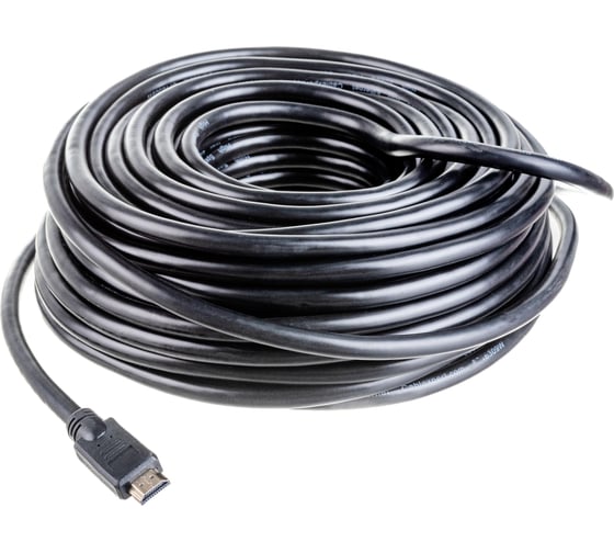 Кабель Cablexpert HDMI, 19M/19M, v2.0, медь, позол.контакты, экран, усилитель, 30м, черный, пакет, CC-HDMI4-30M