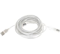 Кабель Cablexpert USB 2.0 Pro AM/BM 4.5 м экран прозрачный CCF-USB2-AMBM-TR-15