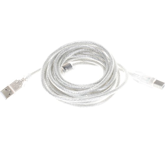 Кабель Cablexpert USB 2.0 Pro AM/BM 4.5 м экран прозрачный CCF-USB2-AMBM-TR-15 1
