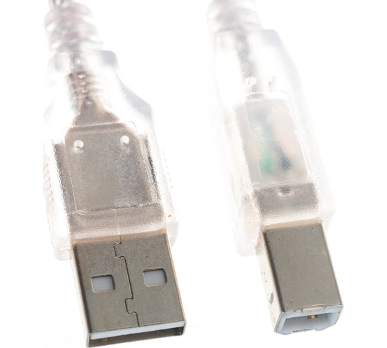 Кабель Cablexpert USB 2.0 Pro AM/BM 4.5 м экран прозрачный CCF-USB2-AMBM-TR-15