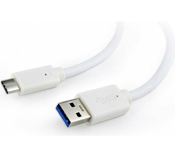 Кабель USB Cablexpert USB 3.0 AM/USB Type-C 1м белый пакет CCP-USB3-AMCM-1M-W