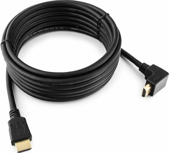 Кабель HDMI Cablexpert 4.5 м v2.0 19M/19M угловой разъем черный CC-HDMI490-15 1
