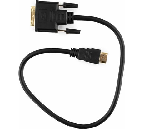 Кабель Cablexpert HDMI-DVI 0.5M 19M/19M single link медь, позол.разъемы, экран, черный CC-HDMI-DVI-0.5М