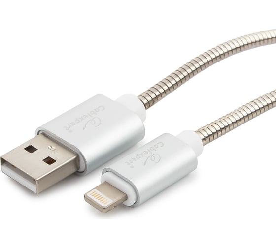 Кабель для Apple Cablexpert AM/Lightning, длина 0.5м, серебро CC-G-APUSB02S-0.5M