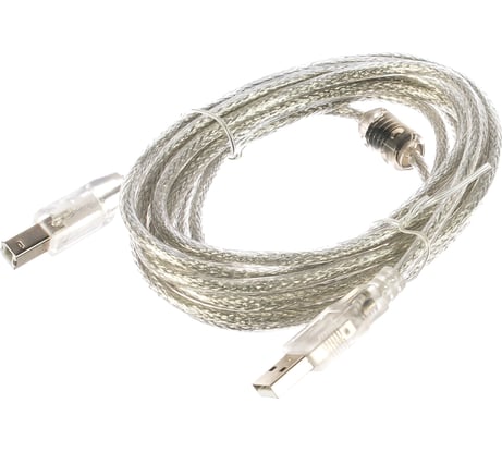 Кабель Cablexpert USB 2.0 Pro AM/BM, 3м, экран прозрачный CCF-USB2-AMBM-TR-10