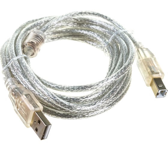 Кабель Cablexpert USB 2.0 Pro AM/BM, 3м, экран прозрачный CCF-USB2-AMBM-TR-10