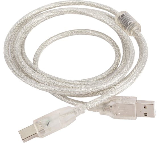 Кабель Cablexpert USB 2.0 Pro AM/BM 2м, экран прозрачный CCF-USB2-AMBM-TR-2M 1