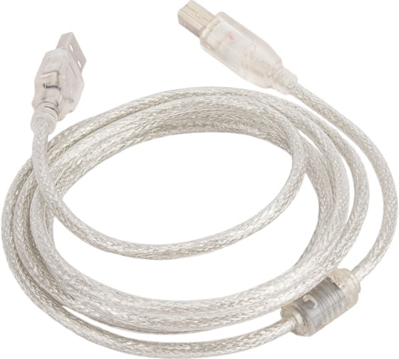 Кабель Cablexpert USB 2.0 Pro AM/BM 2м, экран прозрачный CCF-USB2-AMBM-TR-2M