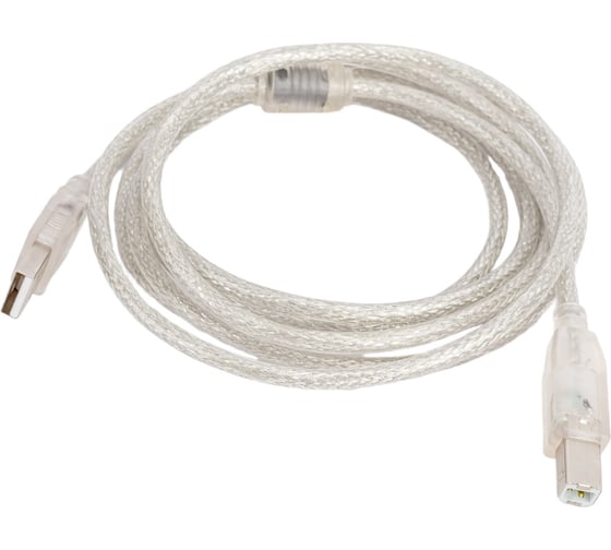 Кабель Cablexpert USB 2.0 Pro AM/BM 2м, экран прозрачный CCF-USB2-AMBM-TR-2M