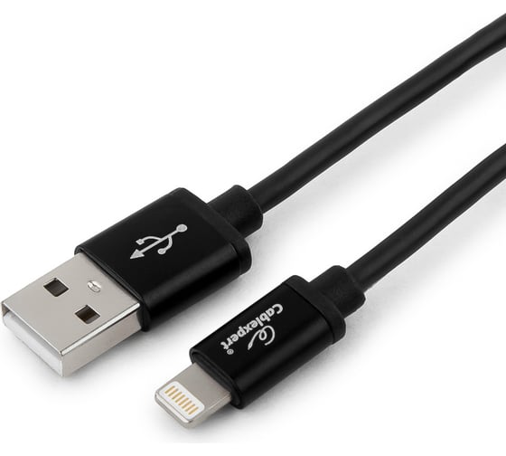 Кабель для Apple Cablexpert AM/Lightning, длина 0.5м, черный CC-S-APUSB01Bk-0.5M
