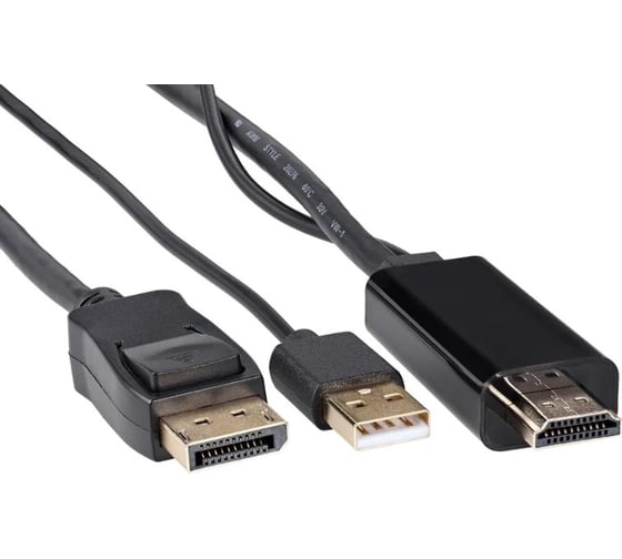 Кабель-переходник VCOM HDMI M +USB - DisplayPort M 4K 60Hz 1.8m CG599AC-1.8M