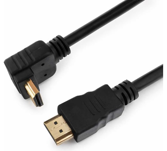 Кабель Cablexpert HDMI v2.0, 19M/19M, 1.8м, медь, позол.разъемы, экран, угловой разъем, черный CC-HDMI490-6