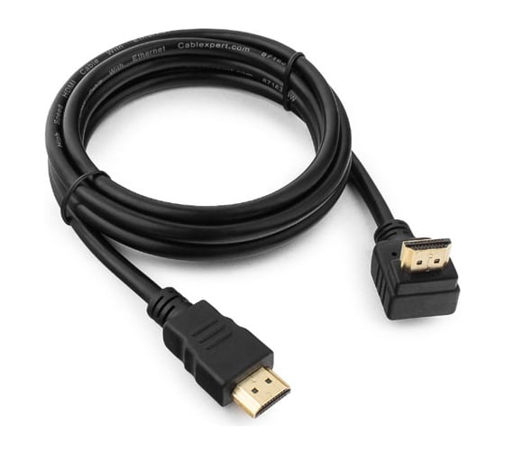 Кабель Cablexpert HDMI v2.0, 19M/19M, 1.8м, медь, позол.разъемы, экран, угловой разъем, черный CC-HDMI490-6 16205163