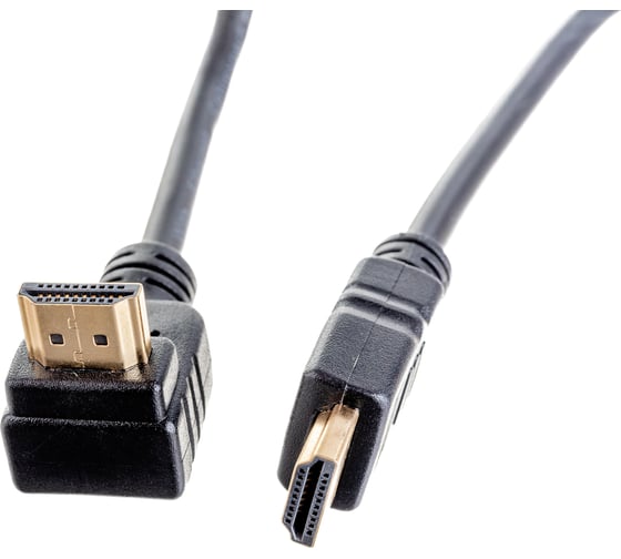 Кабель Cablexpert HDMI v2.0, 19M/19M, 1.8м, медь, позол.разъемы, экран, угловой разъем, черный CC-HDMI490-6
