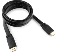 Кабель Cablexpert HDMI v2.0, 19M/19M, 1.8м, медь, позол.разъемы, экран, плоский кабель, черный CC-HDMI4F-6