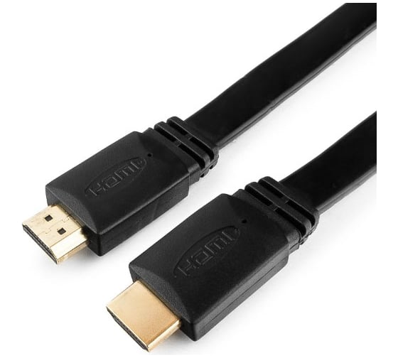 Кабель Cablexpert HDMI v2.0, 19M/19M, 1.8м, медь, позол.разъемы, экран, плоский кабель, черный CC-HDMI4F-6