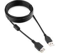 Кабель Cablexpert, удлинитель, USB2.0 Pro, AM/AF, 3 м, экранированный, черный, CCF-USB2-AMAF-10 16206475