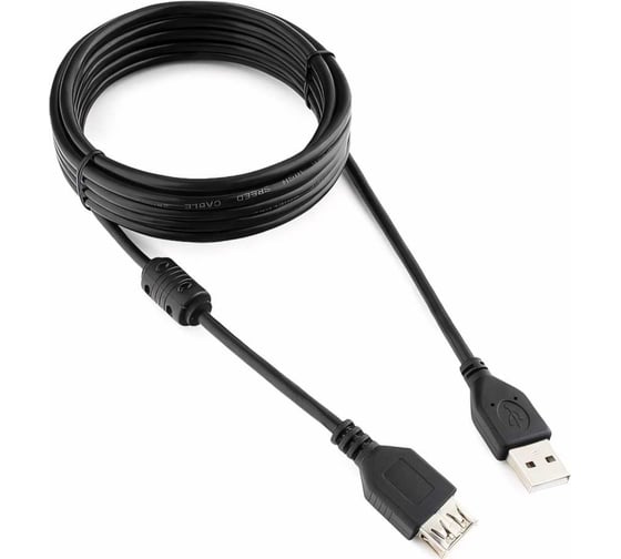 Кабель Cablexpert, удлинитель, USB2.0 Pro, AM/AF, 3 м, экранированный, черный, CCF-USB2-AMAF-10