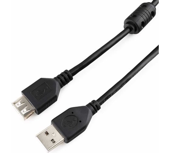 Кабель Cablexpert, удлинитель, USB2.0 Pro, AM/AF, 3 м, экранированный, черный, CCF-USB2-AMAF-10