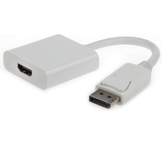Переходник Cablexpert, DisplayPort - HDMI, 20M/19F, белый, пакет, A-DPM-HDMIF-002-W 1