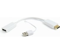 Конвертер Cablexpert, HDMI-DisplayPort, HD19M+USBxHD20F, белый, DSC-HDMI-DP-W