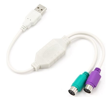 Конвертер Cablexpert PS/2 - USB порт AM/2xPS/2, Pro, 30см, белый, блистер UAPS12