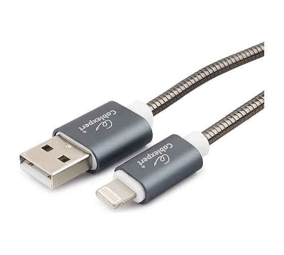 Кабель для Apple Cablexpert, AM/Lightning, длина 1.8 м, титан, CC-G-APUSB02Gy-1.8M