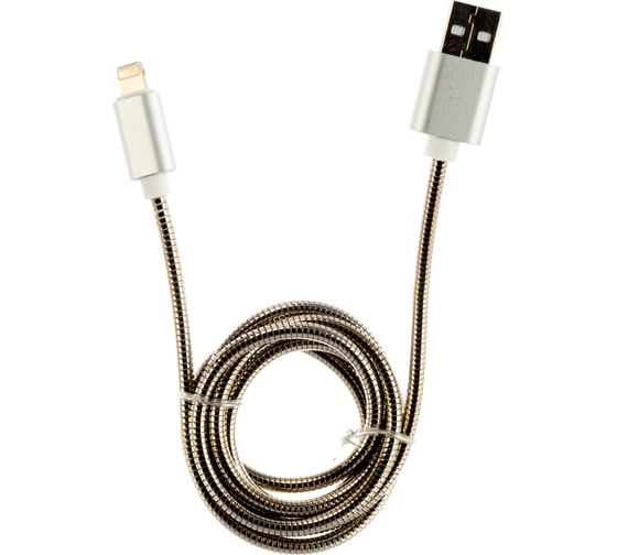 Кабель для Apple Cablexpert, AM/Lightning, серия Gold, длина 1 м, серебро, блистер, CC-G-APUSB02S-1M