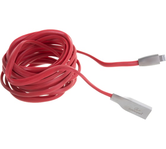 Кабель для Apple Cablexpert, AM/Lightning, серия Gold, длина 3 м, красный, блистер, CC-G-APUSB01R-3M