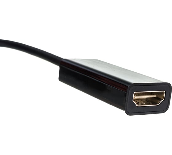 Переходник Cablexpert, miniDisplayPort - HDMI, 20M/19F, кабель 15 см, черный, пакет, A-mDPM-HDMIF-02