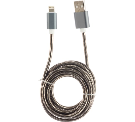 Кабель для Apple Cablexpert, AM/Lightning, серия Gold, длина 1 м, титан, блистер, CC-G-APUSB02Gy-1M 1