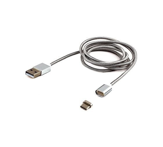 Кабель Cablexpert, магнитный USB 2.0 AM/TypeC, 1 м, алюминиевые разъемы, коробка, CC-USB2-AMUCMM-1M 1