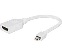 Переходник Cablexpert, miniDisplayPort - DisplayPort, 20M/20F, длина 16 см, белый, A-mDPM-DPF-001-W