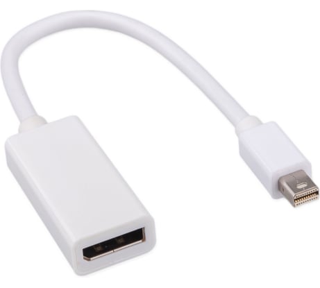 Переходник Cablexpert, miniDisplayPort - DisplayPort, 20M/20F, длина 16 см, белый, A-mDPM-DPF-001-W