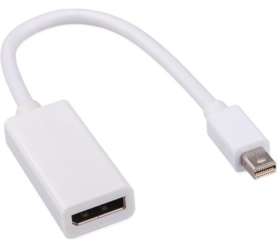 Переходник Cablexpert, miniDisplayPort - DisplayPort, 20M/20F, длина 16 см, белый, A-mDPM-DPF-001-W