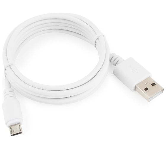 Кабель Cablexpert USB 2.0 AM/microBM 5P, 1.8м, белый, пакет CC-mUSB2-AMBM-6W