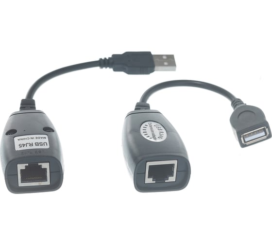 Удлинитель Cablexpert USB2.0 по витой паре, AM-AF/RJ45Fx2, до 30м, черн, пакет UAE-30M