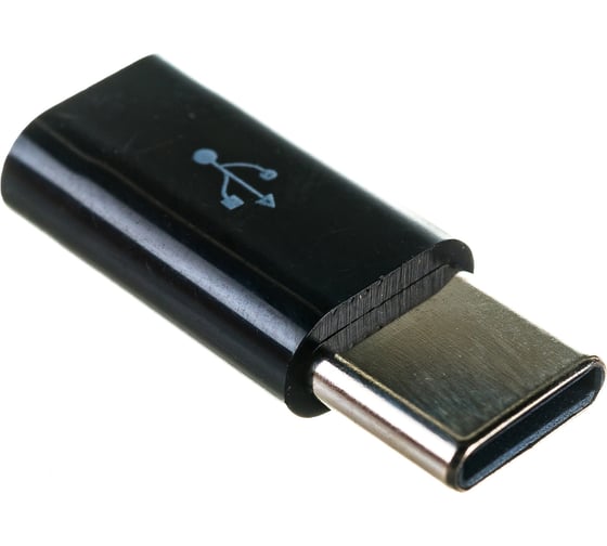 Переходник-адаптер USB Cablexpert USB2.0A-USB2-CMmF-01, Type-C(M)/MicroUSB(F), черный, пакет A-USB2-CMmF-01