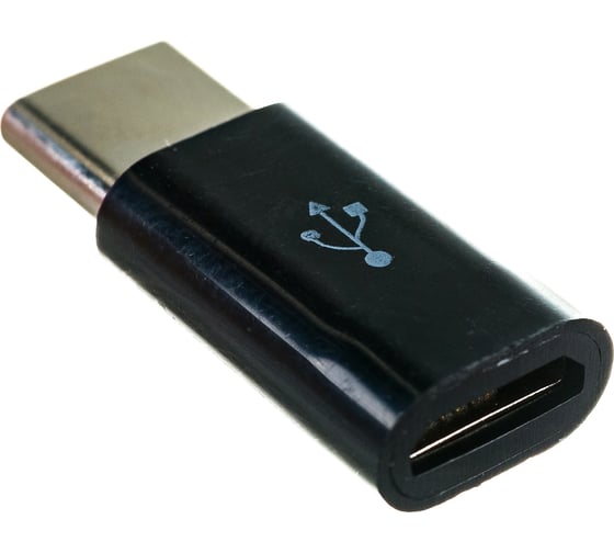 Переходник-адаптер USB Cablexpert USB2.0A-USB2-CMmF-01, Type-C(M)/MicroUSB(F), черный, пакет A-USB2-CMmF-01