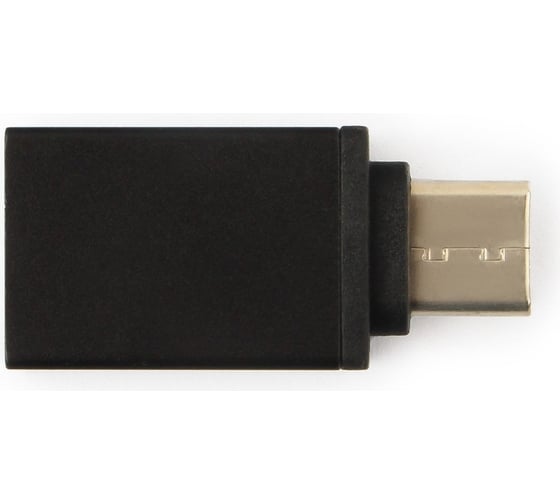 Адаптер Cablexpert USB2.0 Type-C(M)/AF, с поддержкой OTG, метал. корпус, черный, блистер A-USB2-CMAF-01