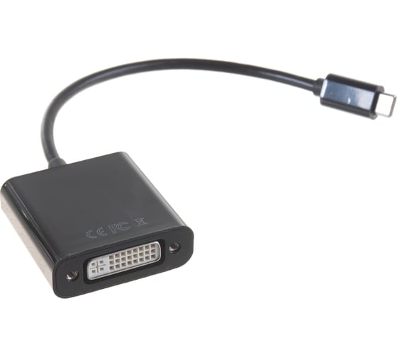 Переходник-конвертер Cablexpert USB, Type-C/DVI, Pro, кабель 0.15м, черный, пакет A-CM-DVIF-01