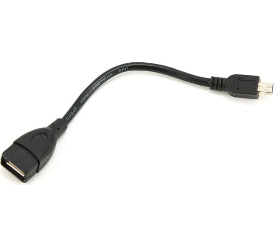 Кабель-переходник Cablexpert USB 2.0 OTG AF/MiniUSB, медь, Pro, 0.15м, черн, пакет A-OTG-AFBM-002