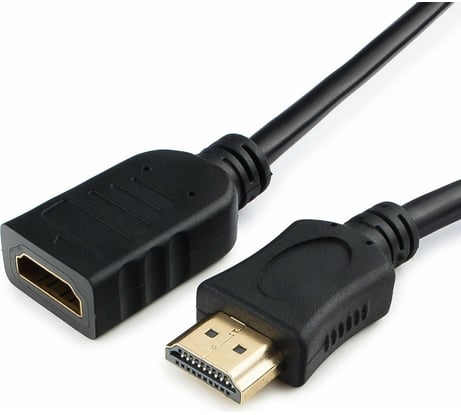 Кабель-удлинитель Cablexpert HDMI, 0.5м, v2.0, 19M/19F, медь, позол.разъемы, черный CC-HDMI4X-0.5M