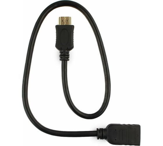 Кабель-удлинитель Cablexpert HDMI, 0.5м, v2.0, 19M/19F, медь, позол.разъемы, черный CC-HDMI4X-0.5M