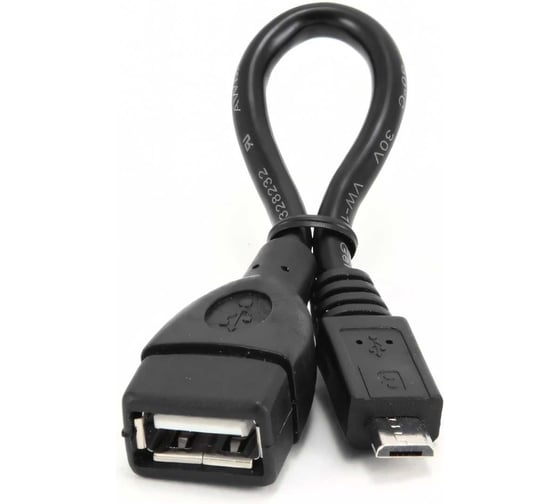 Кабель-переходник Cablexpert USB 2.0 OTG USB-AF/Micro-BM, 0.15м, пакет A-OTG-AFBM-001 1