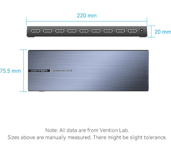 Разветвитель - сплиттер VENTION HDMI 19F/8x19F на 8 мониторов AKQB0
