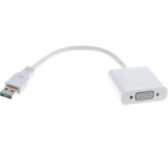 Конвертер Cablexpert USB 3.0 - VGA AM/VGA, белый, блистер AB-U3M-VGAF-01-W