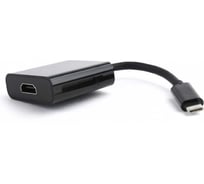 Переходник-конвертер Cablexpert USB Type-C(М)/HDMI(F), кабель 0.15м, черный, пакет A-CM-HDMIF-01