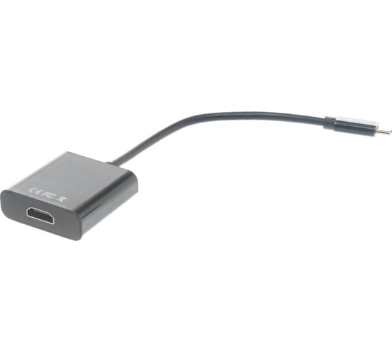 Переходник-конвертер Cablexpert USB Type-C(М)/HDMI(F), кабель 0.15м, черный, пакет A-CM-HDMIF-01